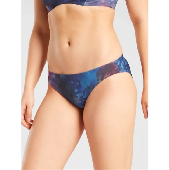 Athleta NWT XS Supernova Tie Dye Med Seat Bottom Bikini Swim 571998 Purple Blue - Picture 1 of 6